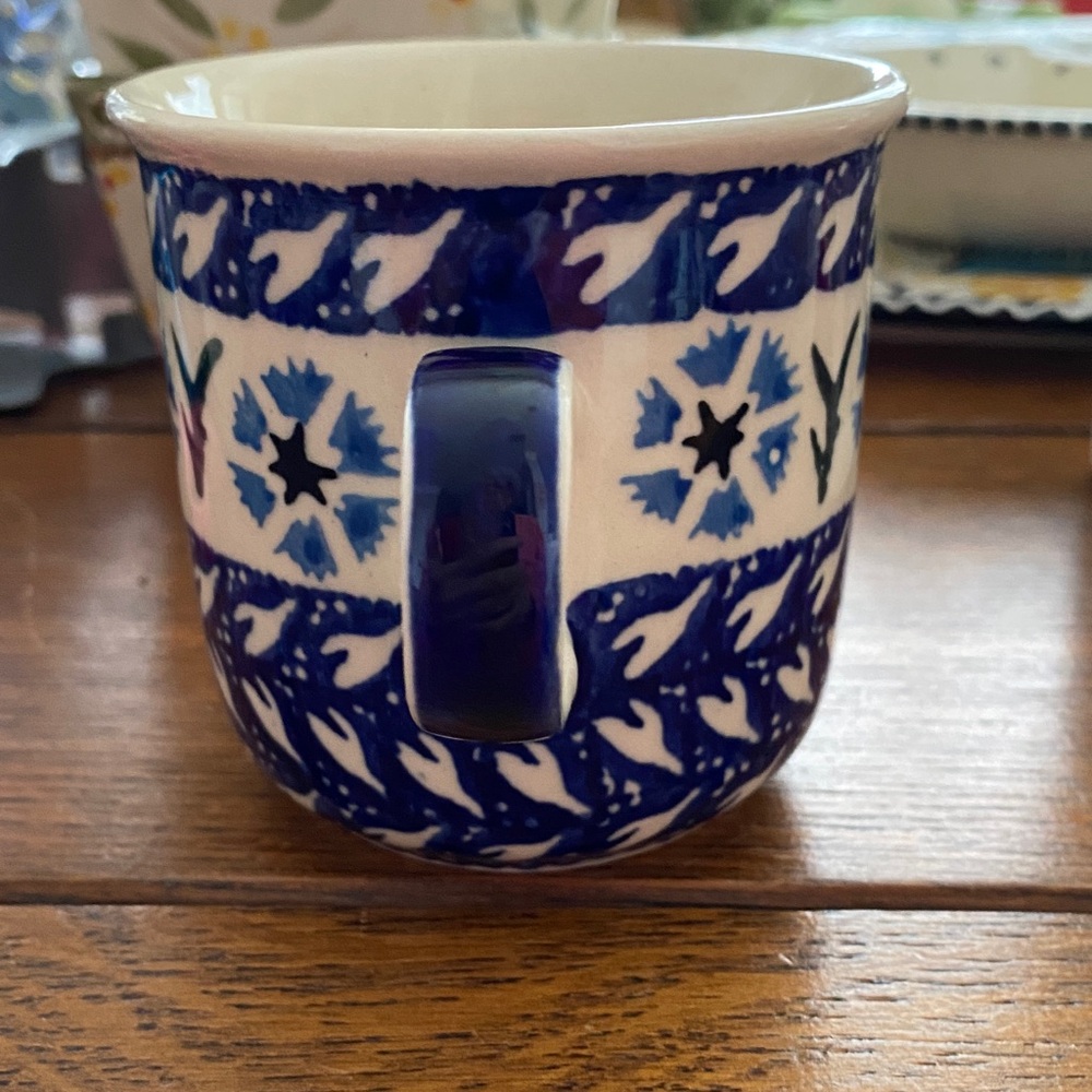 Classic Handmade Ceramic Bubble Mug from WIZA In Poland.  Traditional Colors.New